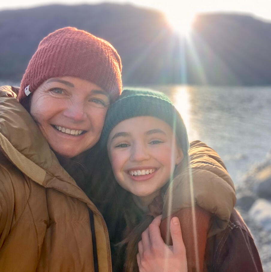 Claire with student
